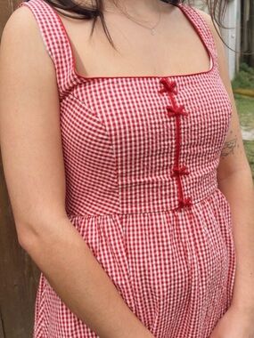 Caroline Constas Red Gingham Dress